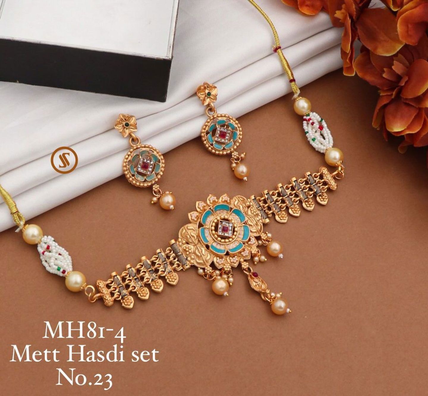 08 Mh Brass High Gold Matte Hasadi Set Wholesale Price In Surat